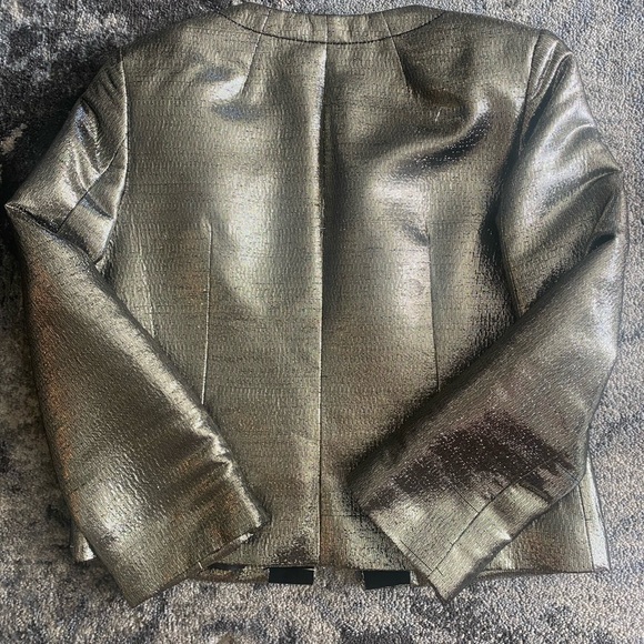 J.Crew Collection Metallic Smoking Jacket Blazer Size 2 - Picture 5 of 9